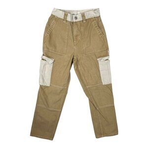 PasSun Cargo Carpenter Brown Pants Women's Size 24 Khaki Y2K Baggy